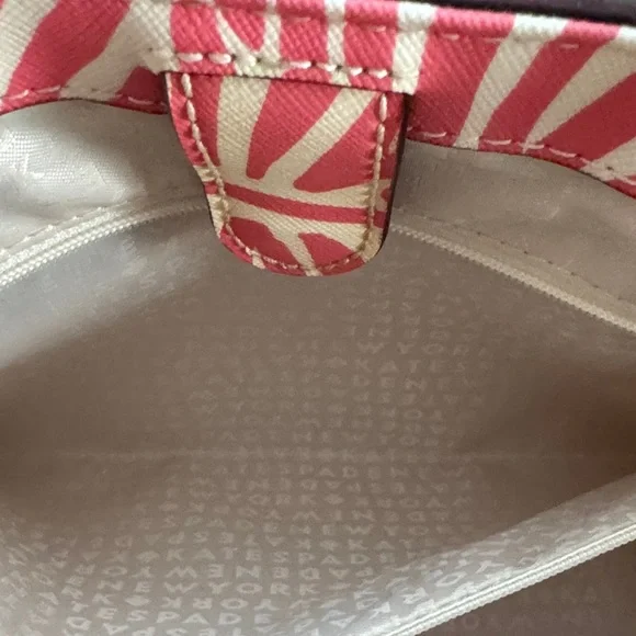 Kate Spade Grant Street Juno Mini Tote Pink and White Palm Leaf Print - Picture 5 of 8